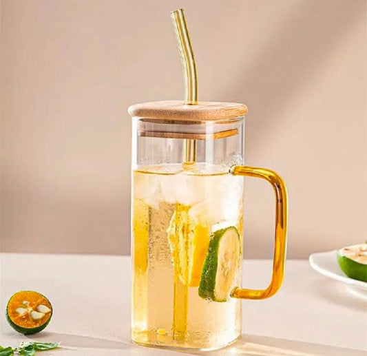 Stylish Glass Tumbler with Straw – Trendy, Reusable & Perfect for Everyday Sipping