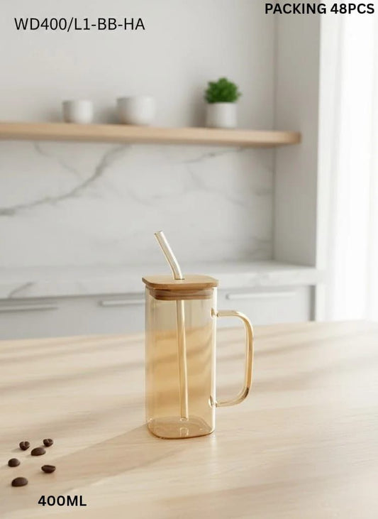 Stylish Glass Tumbler with Straw – Trendy, Reusable & Perfect for Everyday Sipping