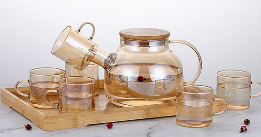 Fancy Glass Cup & Kettle Set – Elegant Serving with a Modern Touch